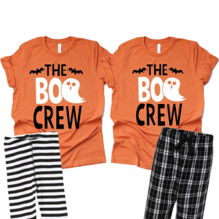 The Boo Crew Pajamas, Ghost Pajamas, Halloween Pajamas, Matching Pajamas, Family Pajamas, Buffalo Plaid pants, Halloween shirt, Bat PJ's