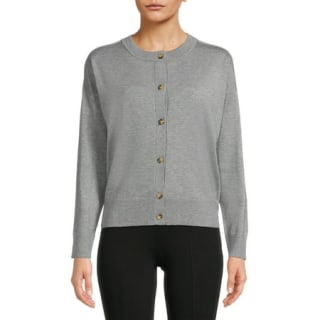 Grace Karin Classic Women's Long Sleeve Button Down Vee Neck Light Gray Sweater Knit Cardigan(S~3XL)
