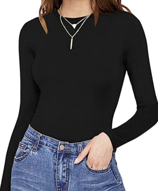 Crew Neck Bodysuit Jumpsuit