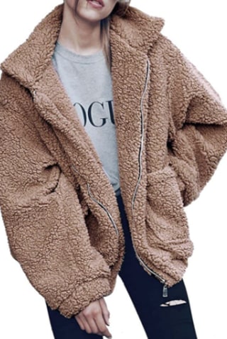 Faux Shearling Oversized Coat