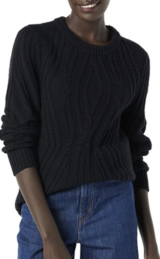 Cotton Crewneck Cable Sweater
