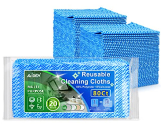 AIDEA Cleaning Wipes-80Ct(1 Pack), Multi-Purpose Towel Reusable Cleaning Cloths, Domestic Cleaning Wipes, Cleaning Towels, Dish Cloths-(12''x24'')