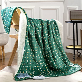 SOGANASA Heated Blanket Throw Electric Throw Blanket 50"x60" - Machine Washable Printed Heated Throw Blanket with ETL &amp; FCC Certification 4 Heating Levels 3 Hours Auto-Off Overheat Protection (Delta)