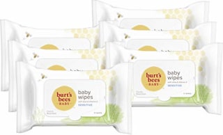 Burt's Bees Baby Wipes, Unscented Towelettes for Sensitive Skin, Hypoallergenic &amp; Non-Irritating, All Natural with Soothing Aloe &amp; Vitamin E, Fragrance Free, 6 Flip-Top Packs (432 Wipes Total)