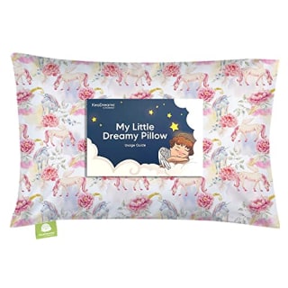 Toddler Pillow with Pillowcase - 13x18 My Little Dreamy Pillow - Organic Cotton Toddler Pillows for Sleeping, Kids Pillow, Travel Pillows for Sleeping, Mini Pillow, Toddler Bed Pillows (Fantasy)