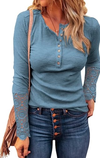 Henley Lace Top