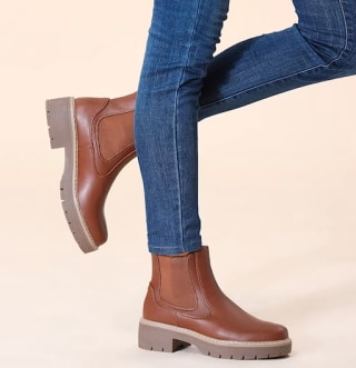 Hawkwell Women's Slip On Chunky Heel Ankle Chelsea Boot