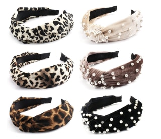 Wide Knot Dot Headbands (Pack of 6)