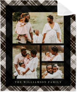 Shutterfly Soft Plaid Frame Fleece Photo Blanket