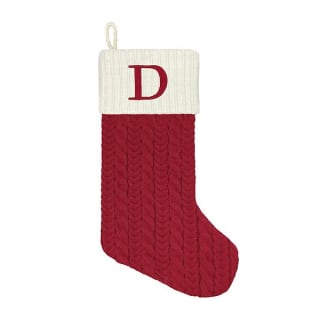 St. Nicholas Square Large Red Knit Monogram Stocking