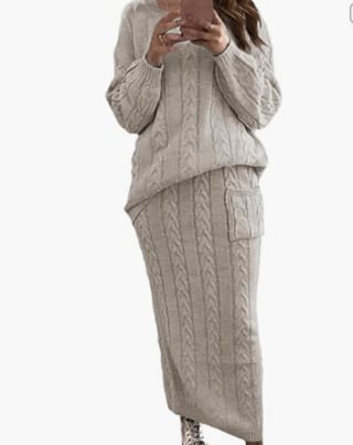 Chunky Cable Knit Sweater Sets