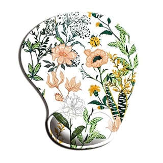 Dooke Ergonomic Mouse Pad with Wrist Support, Cute Mouse Pads with Non-Slip PU Base for Home Office Working Studying Easy Typing & Pain Relief Beautiful Floral