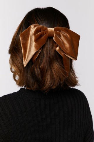 Velvet Bow Hair Barrette