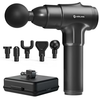 AERLANG Massage Gun, Deep Tissue Massager, Portable Muscle Massage Gun for Back Neck Muscle Relieve, Quiet Brushless Motor 20 Variable Speeds Digital Display 6 Massage Heads and Carrying Case