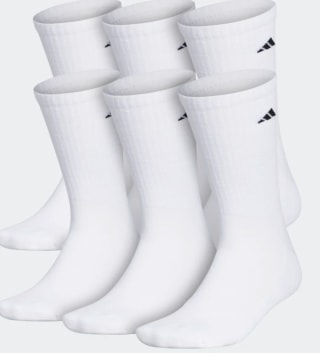 6 Pairs Athletic Cushioned Crew Socks