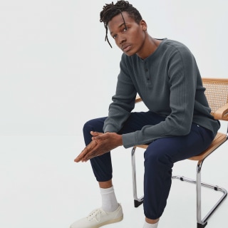 Men's Waffle Long-Sleeve Henley T-Shirt by Everlane in Slate, Size M