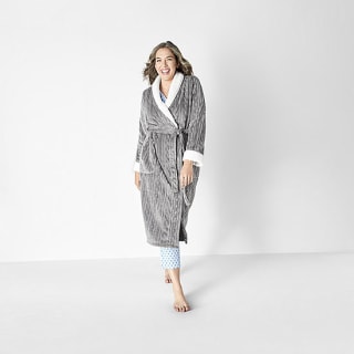 Liz Claiborne Womens Long Sleeve Long Length Plush Robe, Xx-large , Blue