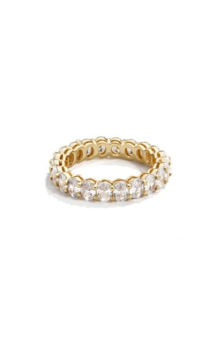 BaubleBar Alise Cubic Zirconia Eternity Band in Gold at Nordstrom, Size 8