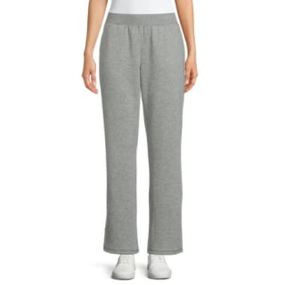 Time & Tru Women's Fleece Straight Leg Pants with Pockets