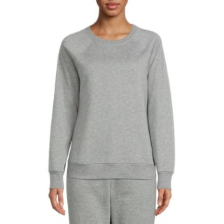 Time & Tru Women's Raglan Fleece Crewneck Sweatshirt