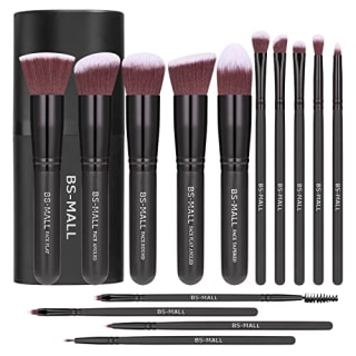 Makeup Brushes BS-MALL Premium Synthetic Foundation Powder Concealers Eye Shadows Makeup 14 Pcs Brush Set (B-Black Black)
