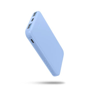 VANYUST Mini Portable Charger Power Bank 5000mAh Capacity External Battery Pack Dual Output Port and USB-C (Input Only) Power Bank for iPhone, Samsung Galaxy, Android Phone, iPad &amp; etc (Blue)
