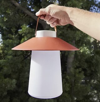 Indoor/Outdoor Lantern with Vegan Leather Strap