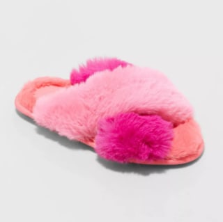 Paris Crossband Fur Slide Slippers