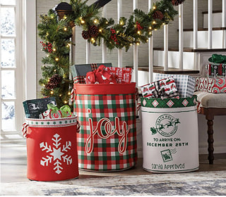 3 Piece Holiday Bins - Vintage Design