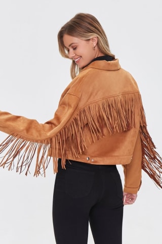 Forever21 Faux Suede Fringe Jacket