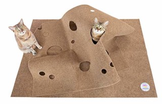The Ripple Rug Cat Activity Play Mat, Thermal Base, Scratching Bed Mat, Brown, 47" x 35" x 0.5"