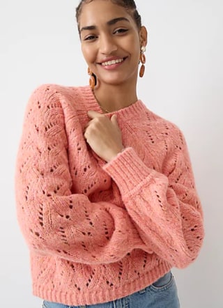 Pointelle Crewneck Sweater