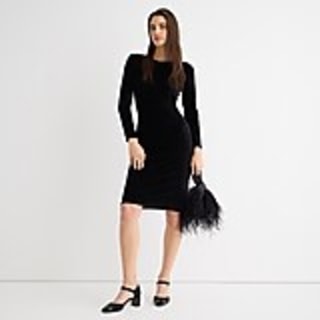 Scoopback sheath dress in Italian velvet