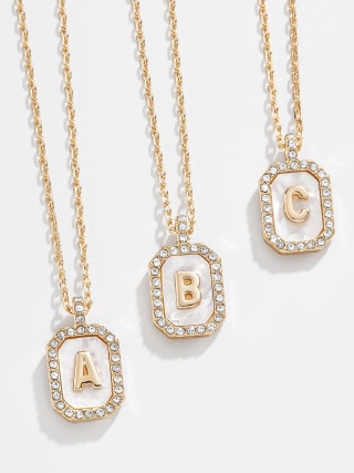 Gold &amp; Pearl Initial Necklace