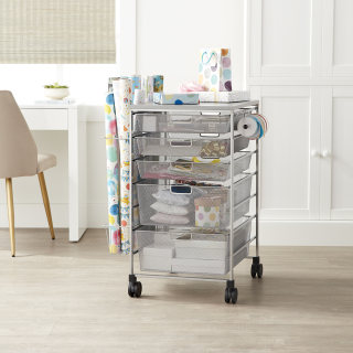 Elfa Gift Wrap Cart Platinum