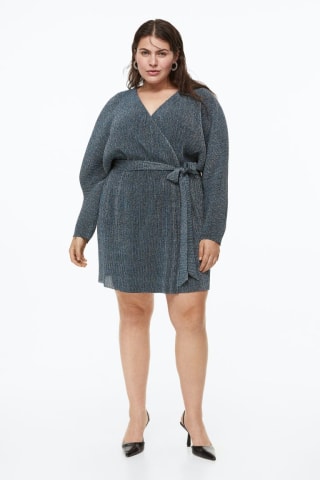 H&amp;M+ Glittery Wrap Dress