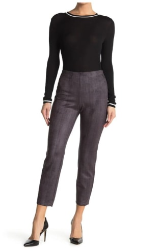 Plaid Faux Suede Pull-On Pants