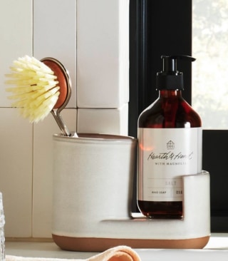 Modern Rim Stoneware Kitchen Sink Caddy