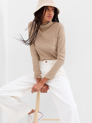 Gap SoftRib Metallic Turtleneck
