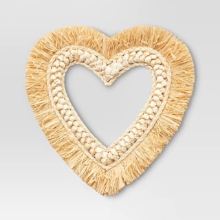 Natural Raffia Heart Wreath
