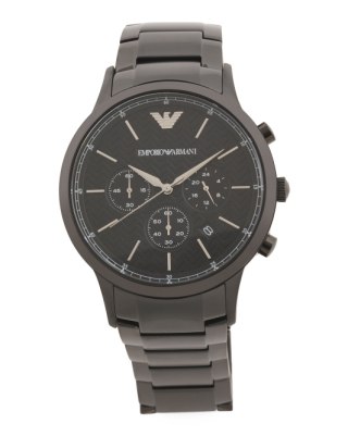 Men's Chronograph Black Stainless Steel Watch