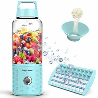 PopBabies Portable Blender, Personal Blender, Smoothie Blender for Shakes with USB Rechargeable Blender Bottle Corolina Blue