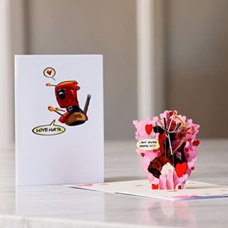 Lovepop Marvel's Deadpool Love Hurts Pop Up Card - 3D Cards, Valentine's Day Cards, Card for Husband, Card for Wife, Anniversary Card, Romance Card, Valentines Day Card for Kids