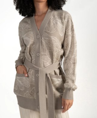 Pastel Floral Jacquard Cardigan