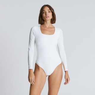 Women's Long-Sleeve Supima Square-Neck Bodysuit