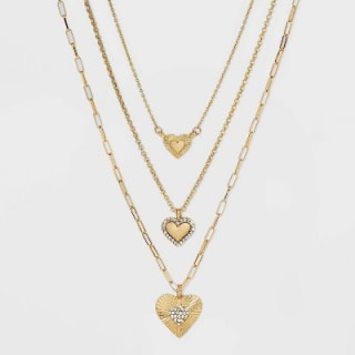 SUGARFIX by BaubleBar Triple Heart Multi-Strand Necklace