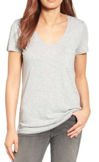 Rounded V-Neck T-Shirt