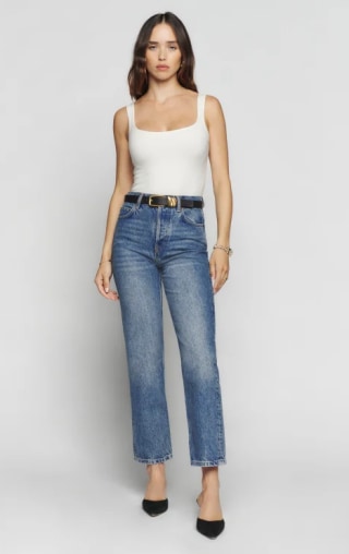 High Rise Straight Cropped Jeans