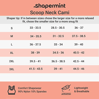 SHAPERMINT Scoop Neck Compression Cami - Tummy and Waist Control Body Shapewear Camisole Nude