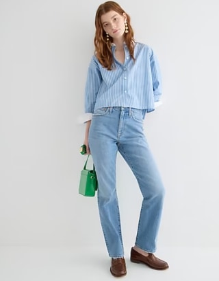 Slim Boyfriend Jean in Vail Wash